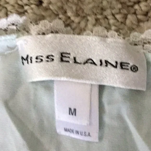 Miss Elaine  Soft Aqua Nightgown Size Med - Picture 4 of 6